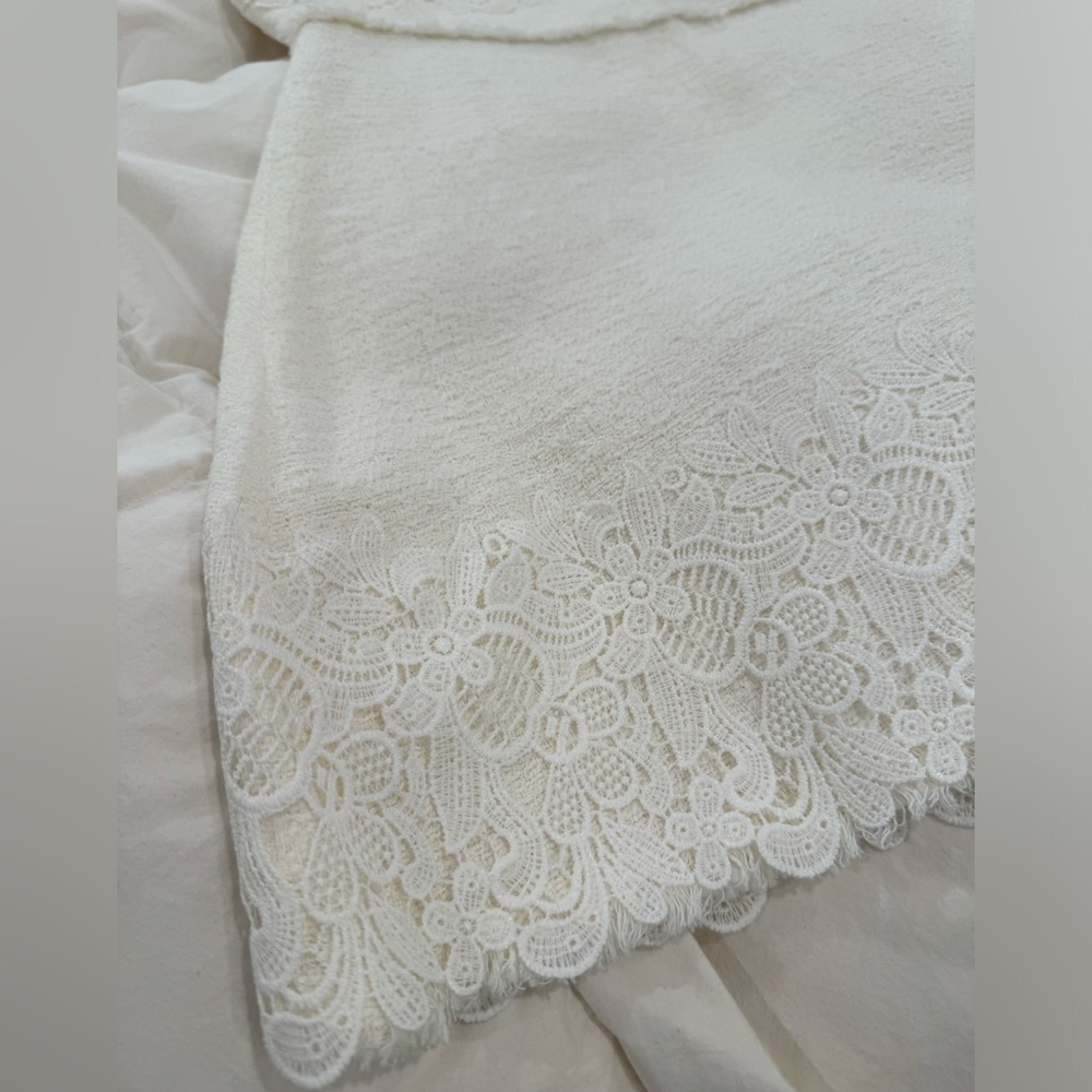 ZARA NWT White embroidered tweed mini dress | Size M - Picture 12 of 12